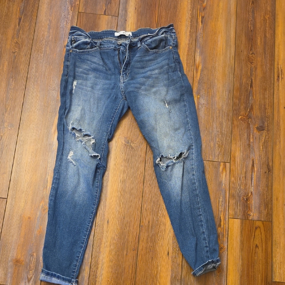 Distressed Blue Jeans
